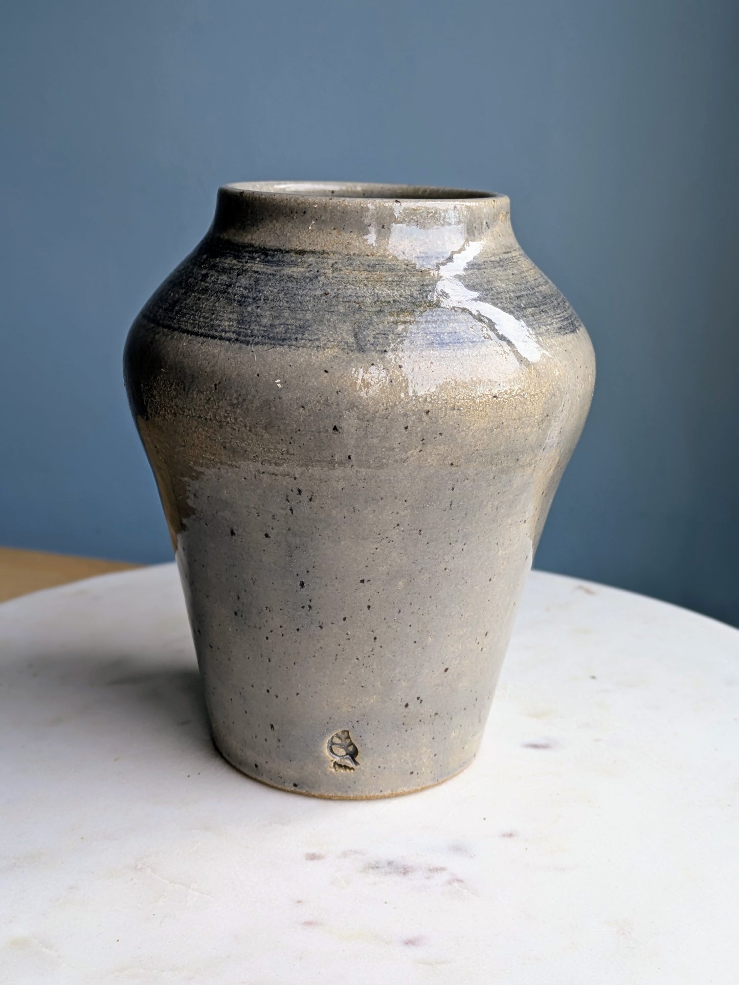 Large Curved Striped Vase 7"