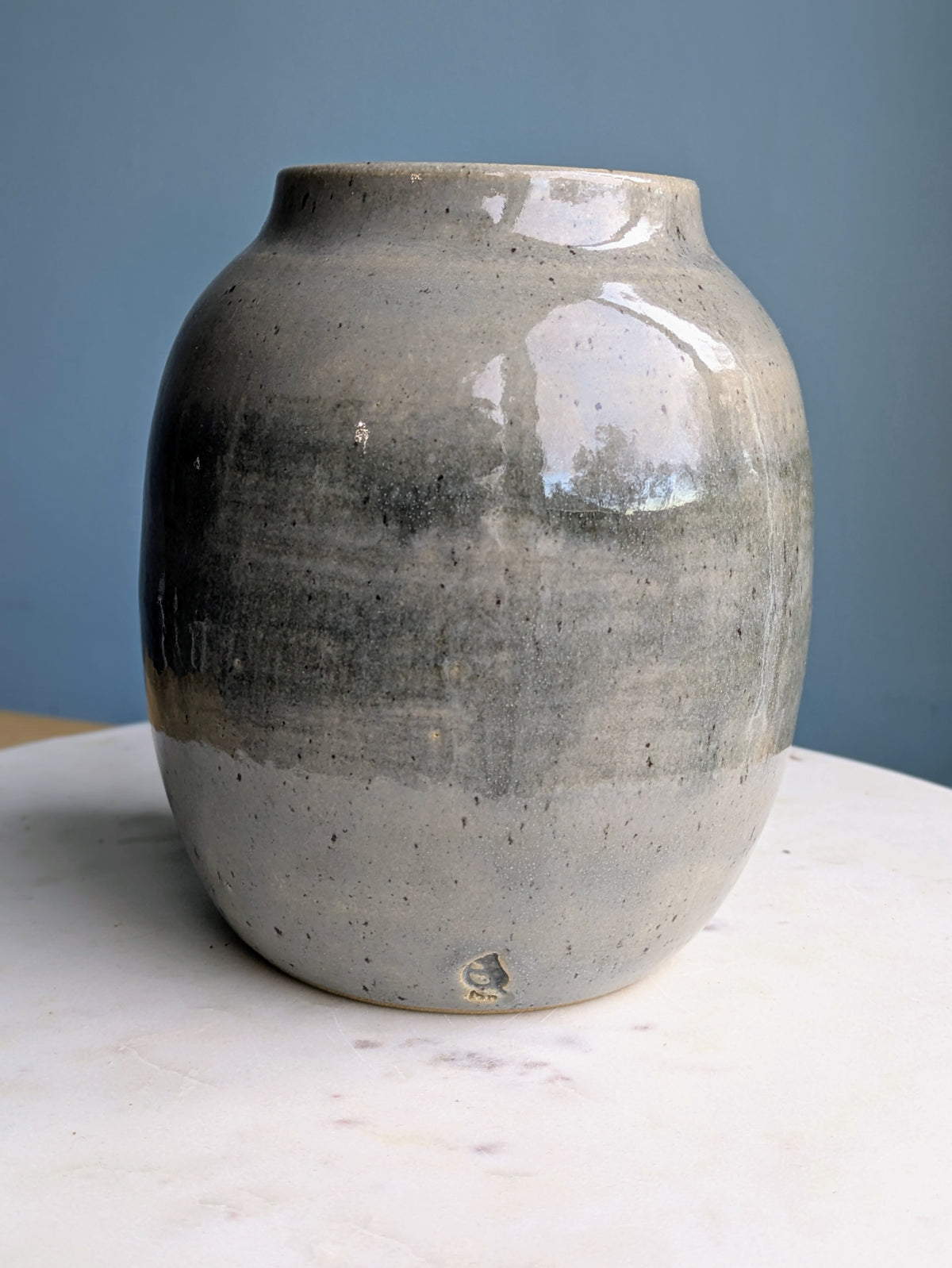 Large Round Striped Vase 6.6"
