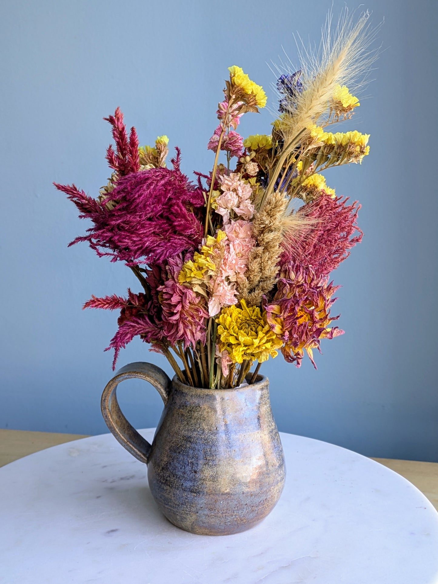 Small Pitcher Dried Flower Arrangement