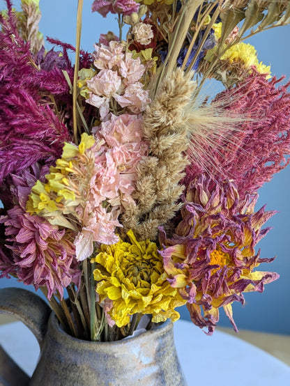 Small Pitcher Dried Flower Arrangement
