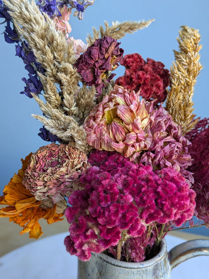 Small Pitcher Dried Flower Arrangement
