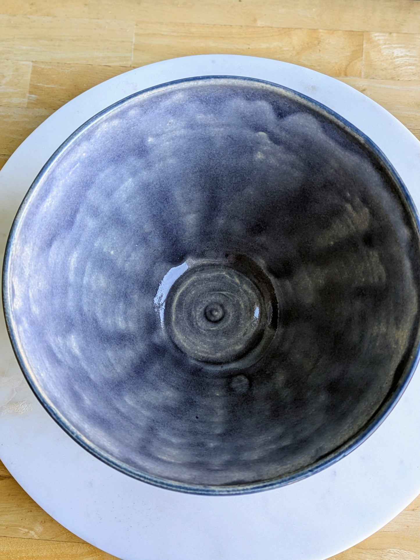 Large Two-Tone Blue Bowl