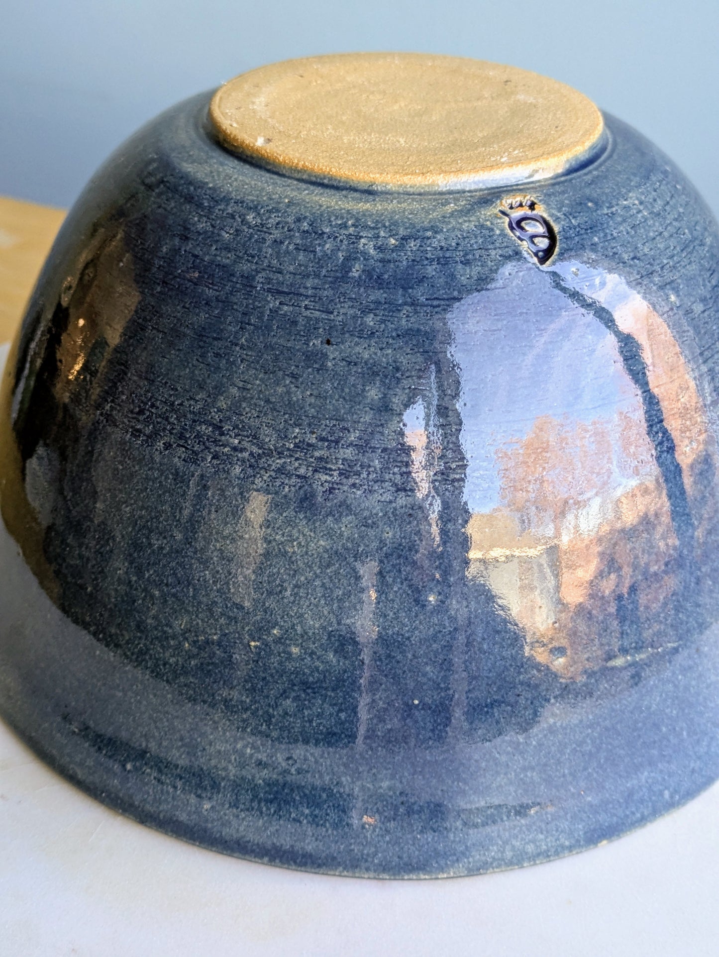 Large Two-Tone Blue Bowl