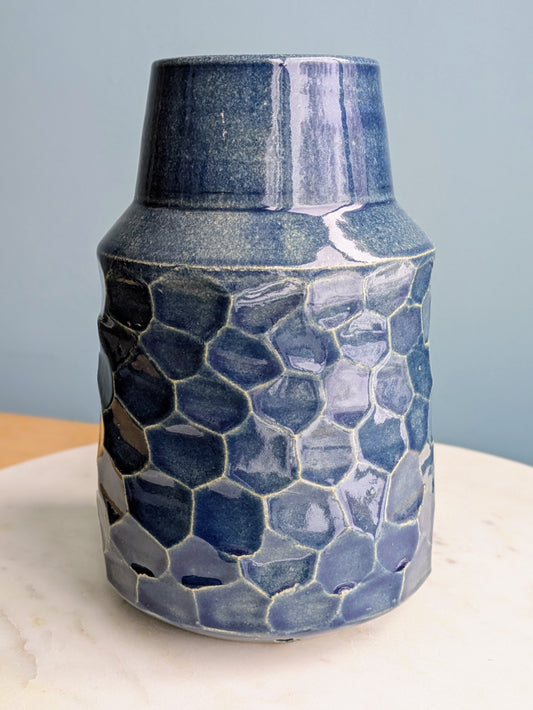 Blue Carved Vase