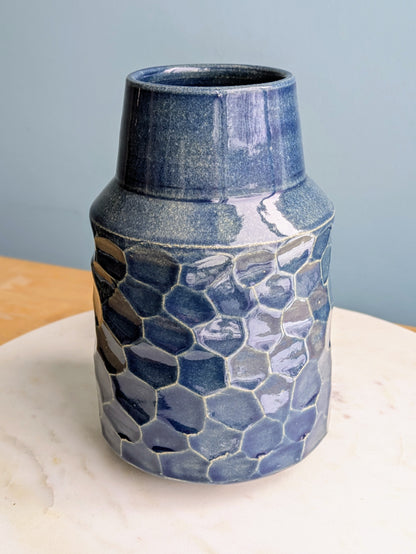 Blue Carved Vase